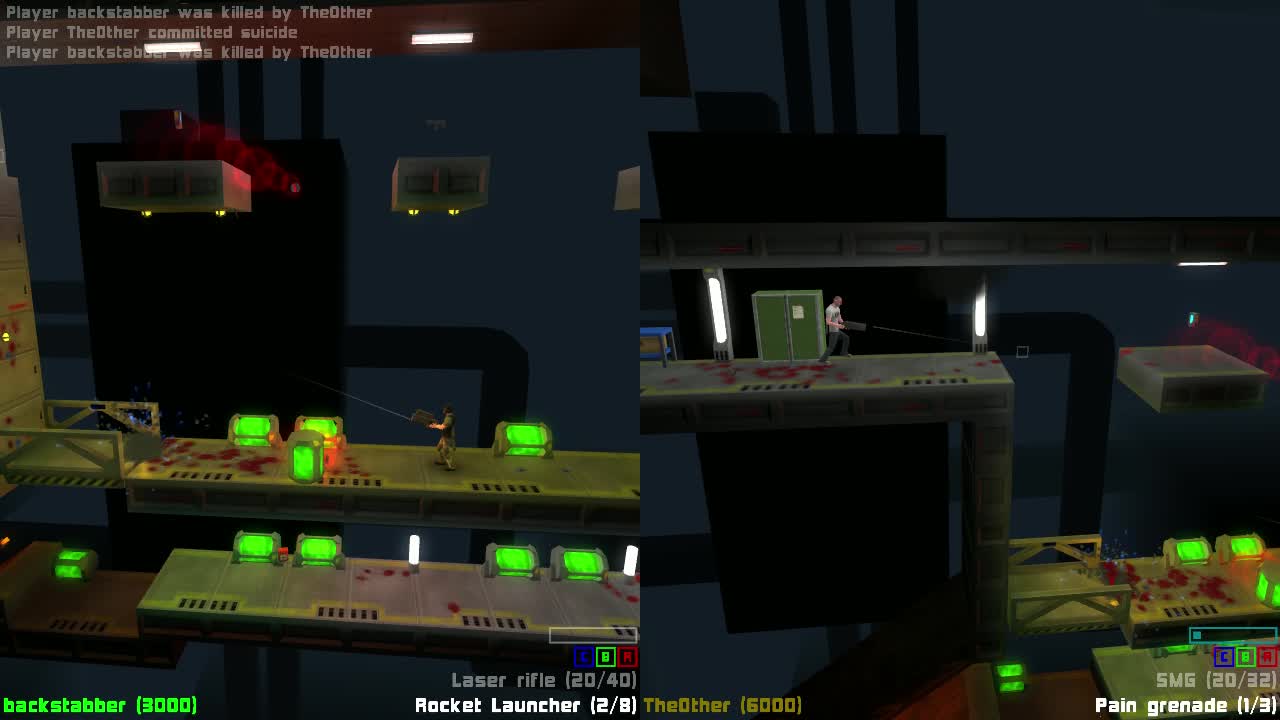 Splitscreen multiplayer gameplay video Lockdown Protocol IndieDB