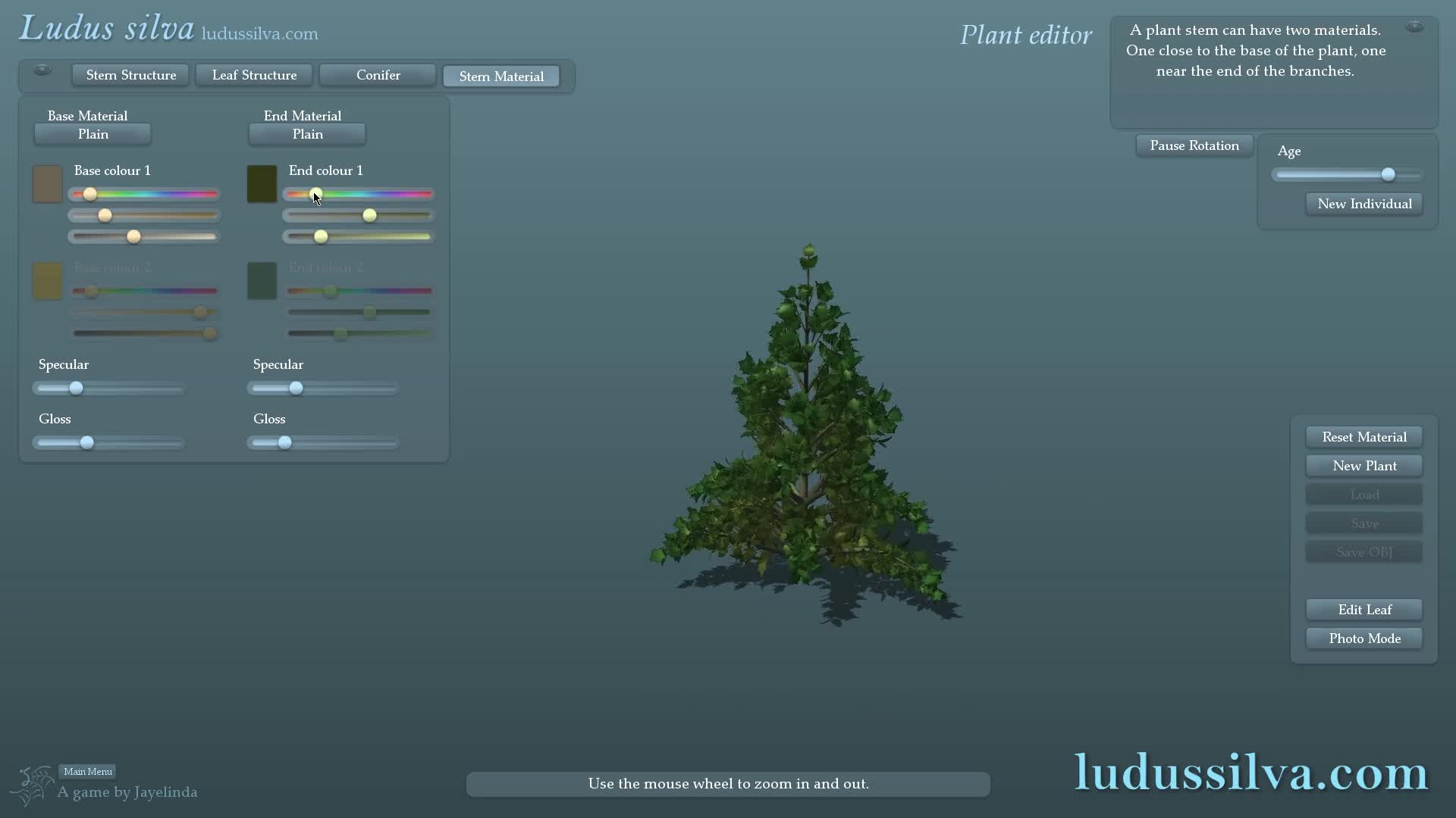 Ludus silva Plant Editor: Current Progress video - ModDB