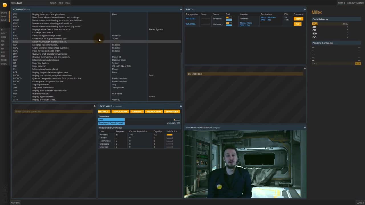The APEX Interface Prosperous Universe tutorial 1 video IndieDB