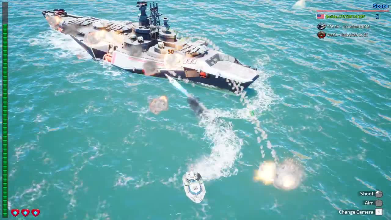 Tank Brawl 2 - Battleship boss spawned in the midd