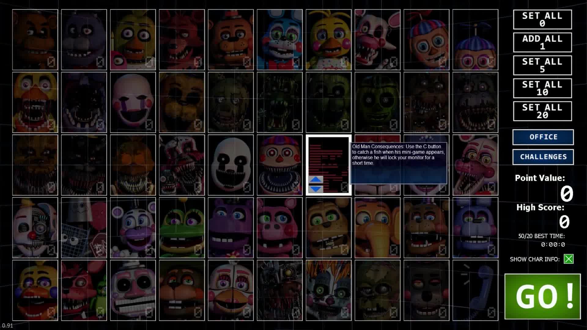 FNaF Ultimate Custom Night Animatronic Difficulty - Tier List