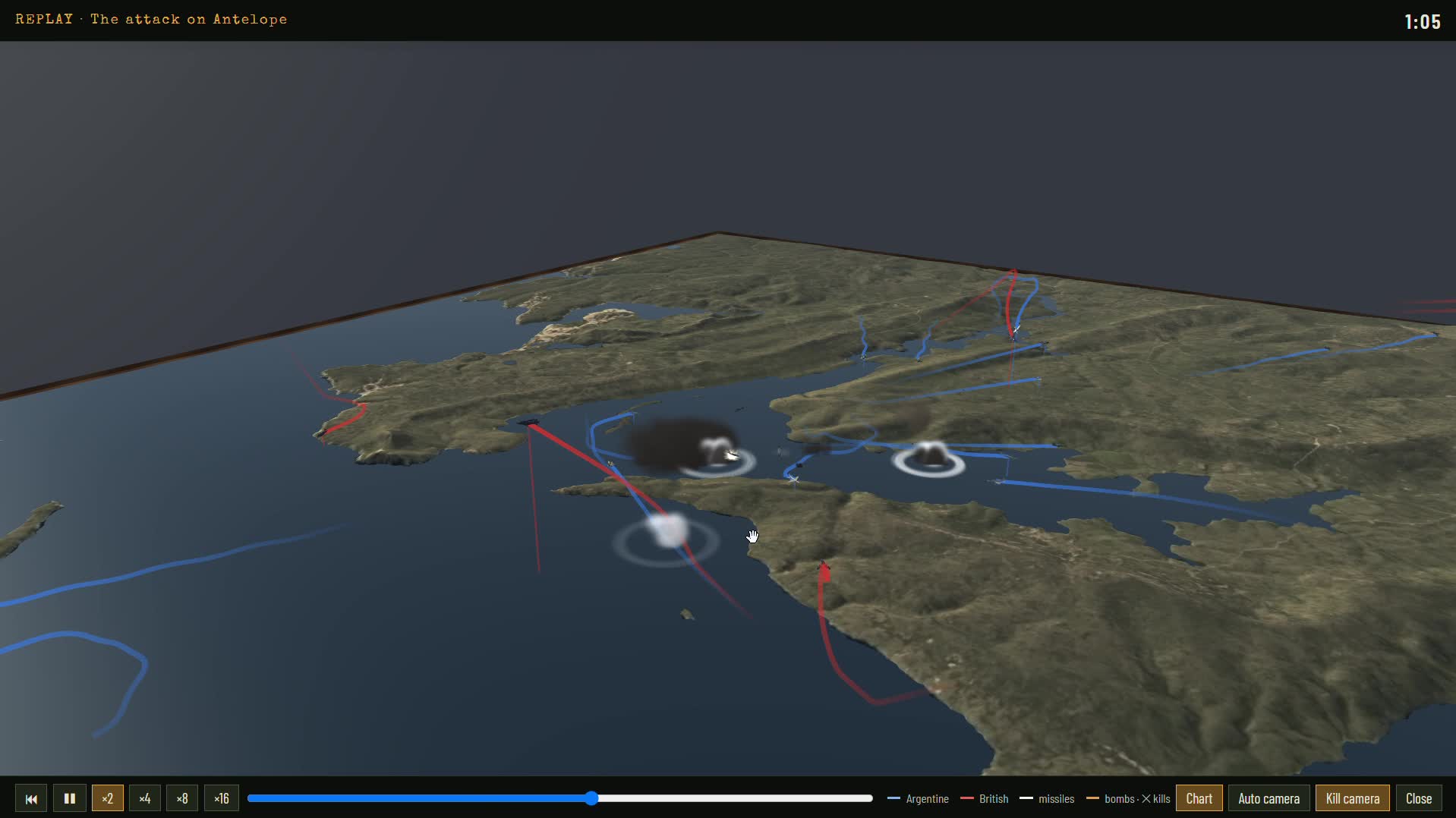 Attack on HMS Antelope video - Air Raid Warning Red: Falklands ...