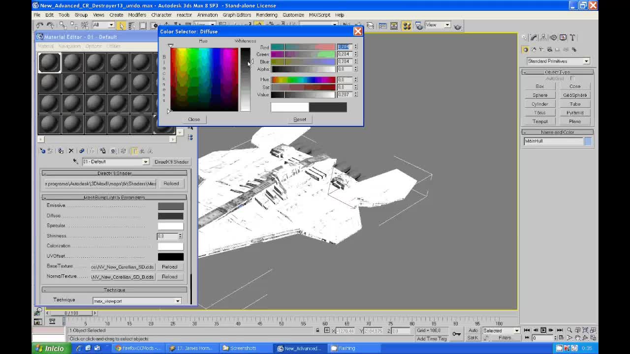 3Dmax rigging a model tutorial - 01 video - Star Wars Alliance ...