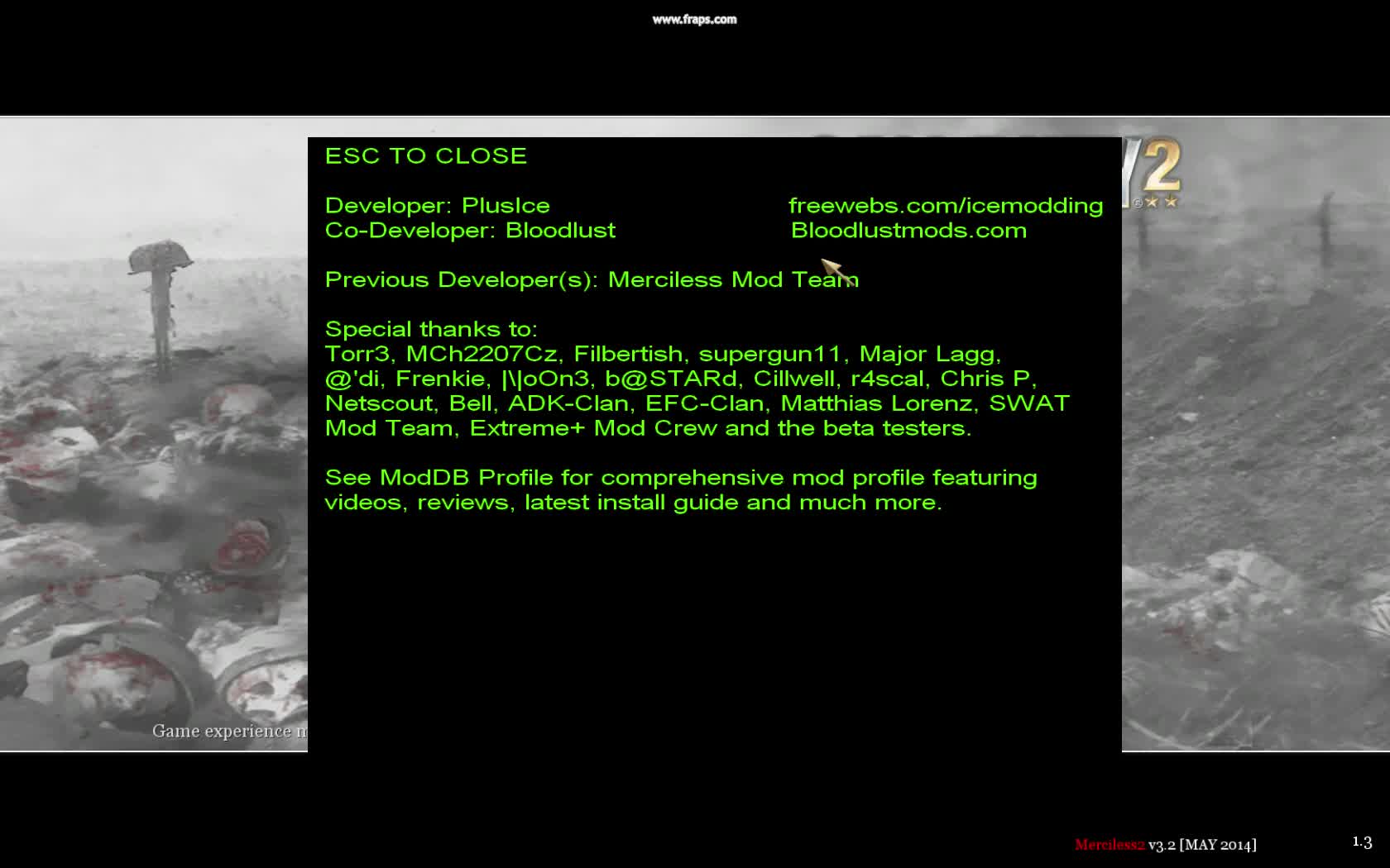 Credits Menu Update video - Merciless Mod 2 V3+ for Call of Duty 2 - ModDB