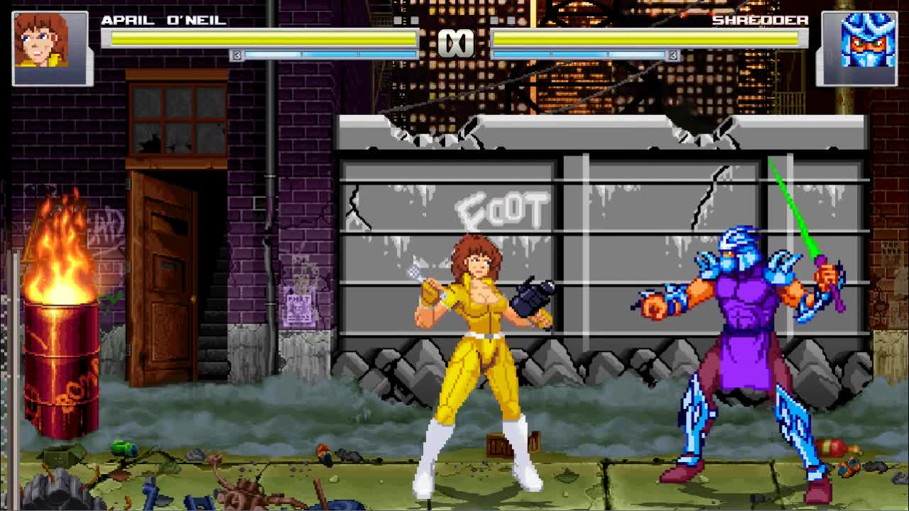 Teenage Mutant Ninja Turtles Tournament Fighters April O'Neil first video demo ModDB